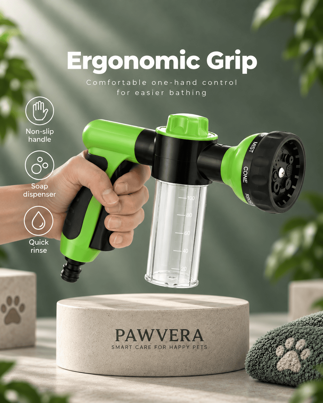 Pawvera WashJet™ | 8-in-1 Dog Bathing & Shampoo Sprayer